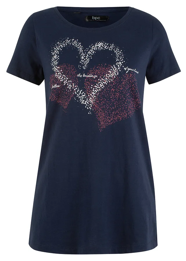 Tricou print inimă din bumbac organic