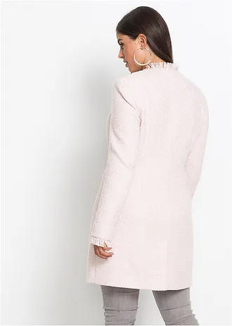 Blazer long en maille bouclée, Couleur: rose clair