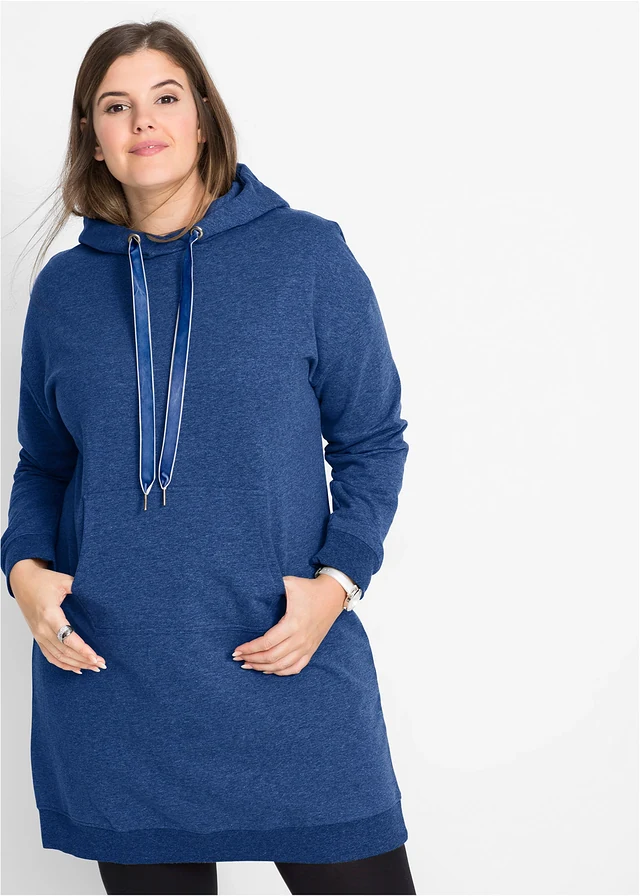 Robe sweat courte, Couleur: bleu nuit