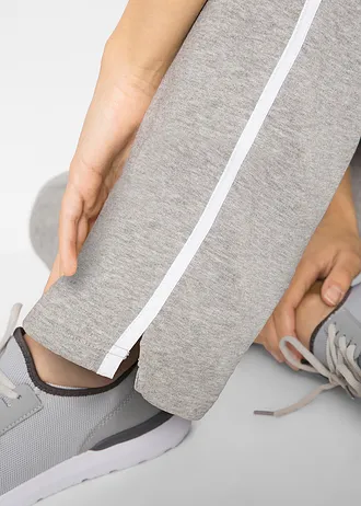 Teplákové kalhoty z čisté těžké bavlny (2 ks) • černá + světle šedý melír • bonprix obchod