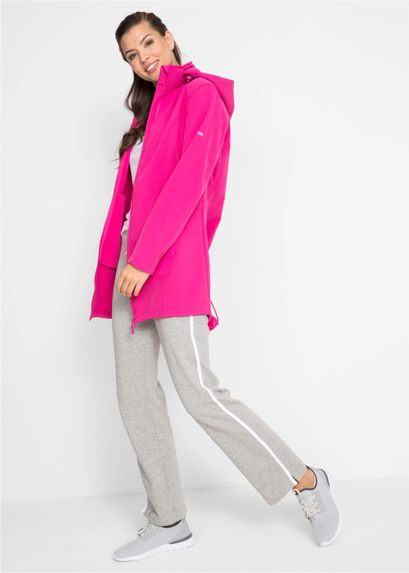 Teplákové kalhoty z čisté těžké bavlny (2 ks) • černá + světle šedý melír • bonprix obchod