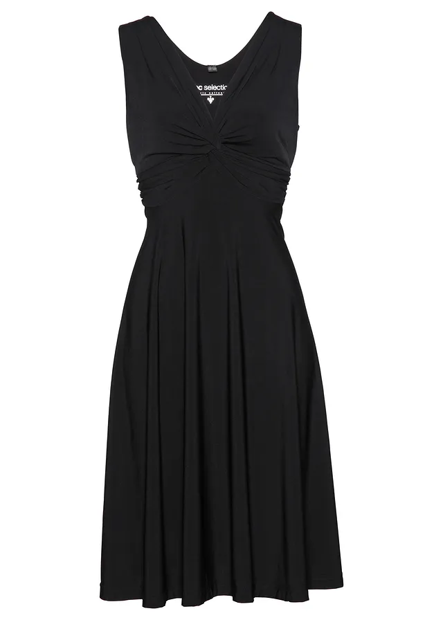 Robe en jersey avec décolleté en V • noir • Boutique bonprix