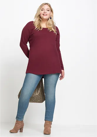 Skinny jegging mid waist met comfortband, Kleur: blue stone