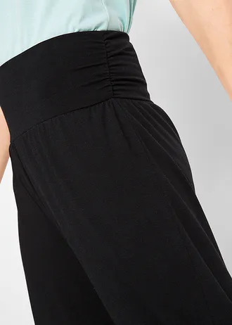 Harémové kalhoty se silikonovou páskou v pase • černá • bonprix obchod