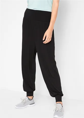 Harémové kalhoty se silikonovou páskou v pase • černá • bonprix obchod