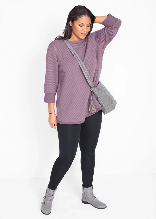 Sweat long avec viscose, Couleur: lavande mat