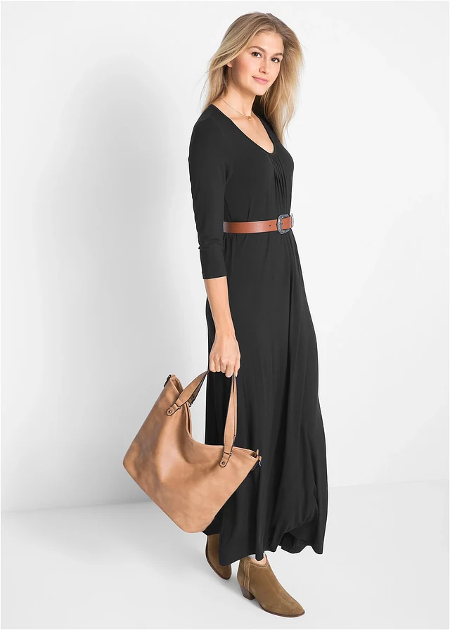 Robe longue en viscose • noir • product-page.page-title-suffix