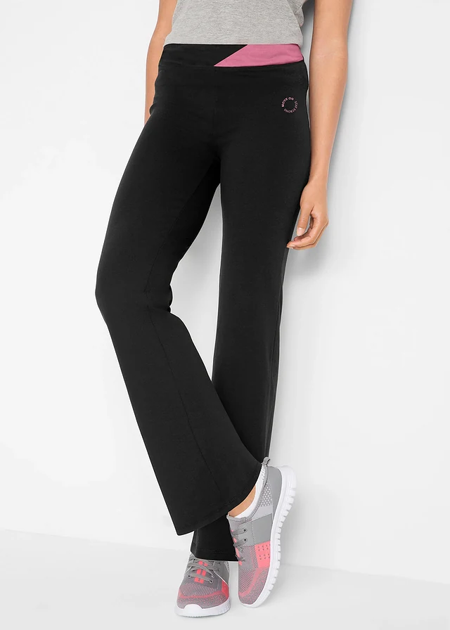 Pantalon de sport en coton, jambes évasées • noir / orange • product-page.page-title-suffix