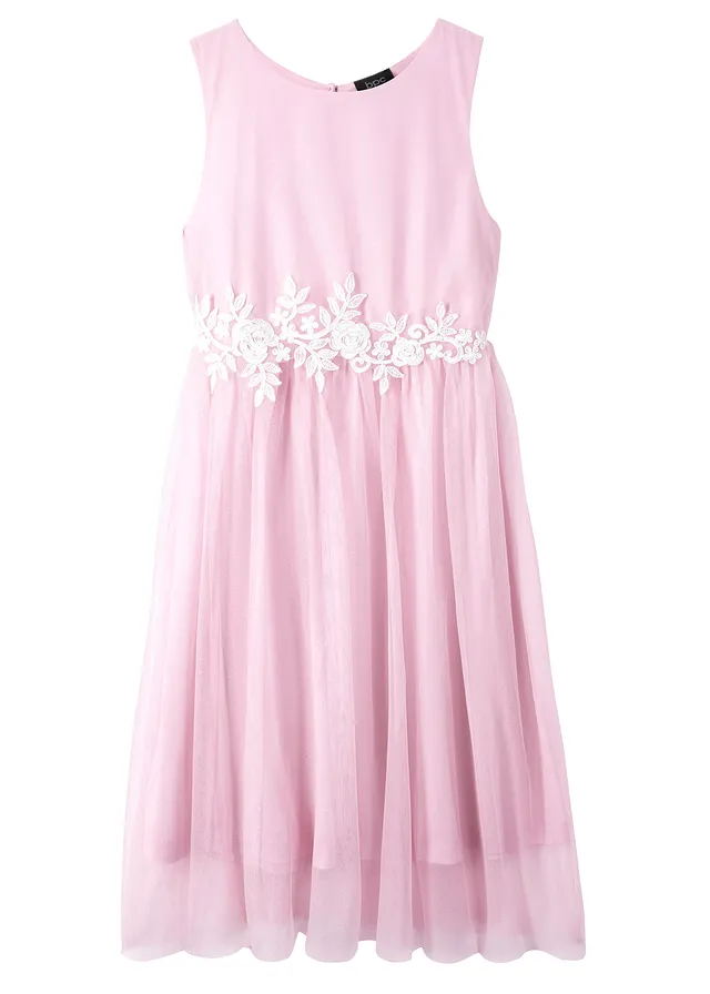 Rochie midi cu inserție din dantelă