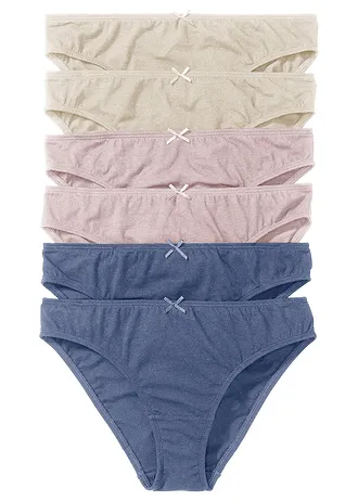 Slip (set van 6), Kleur: sandbeige+roze+indigo