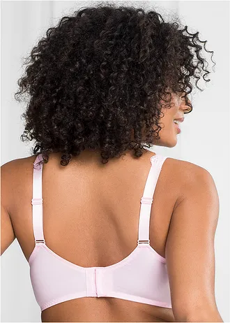 Podprsenka s kosticemi a jemnou krajkou (2 ks v balení), barva: růžová + bílá