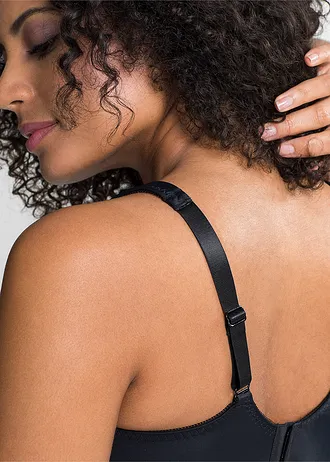 Soutien-gorge minimiseur à bretelles rembourrées, Couleur: noir + beige craie