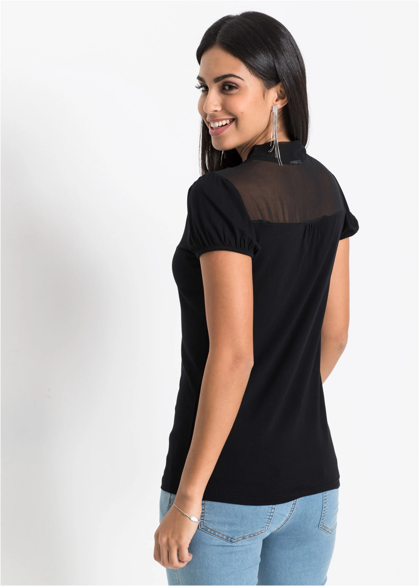 Chemisier matière T-shirt • noir • product-page.page-title-suffix