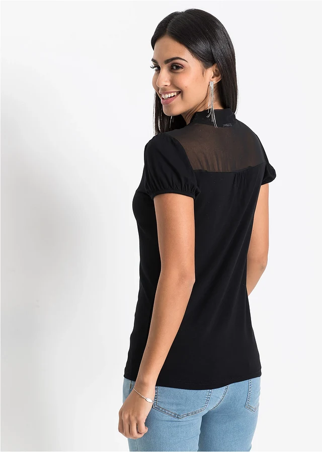 Chemisier matière T-shirt • noir • product-page.page-title-suffix