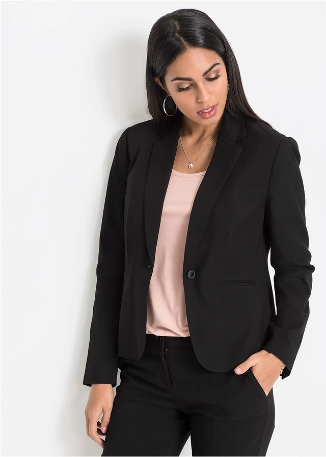 Blazer met paspelzakken, korte maten • zwart • product-page.page-title-suffix