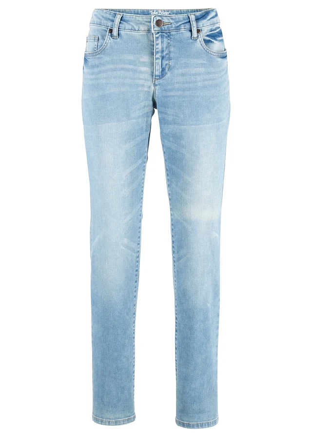Stretch jeans mid waist, straight