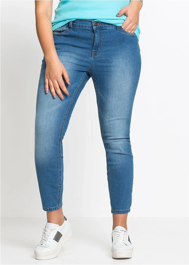 Super skinny 7/8 jeans, Kleur: lichtblauw denim
