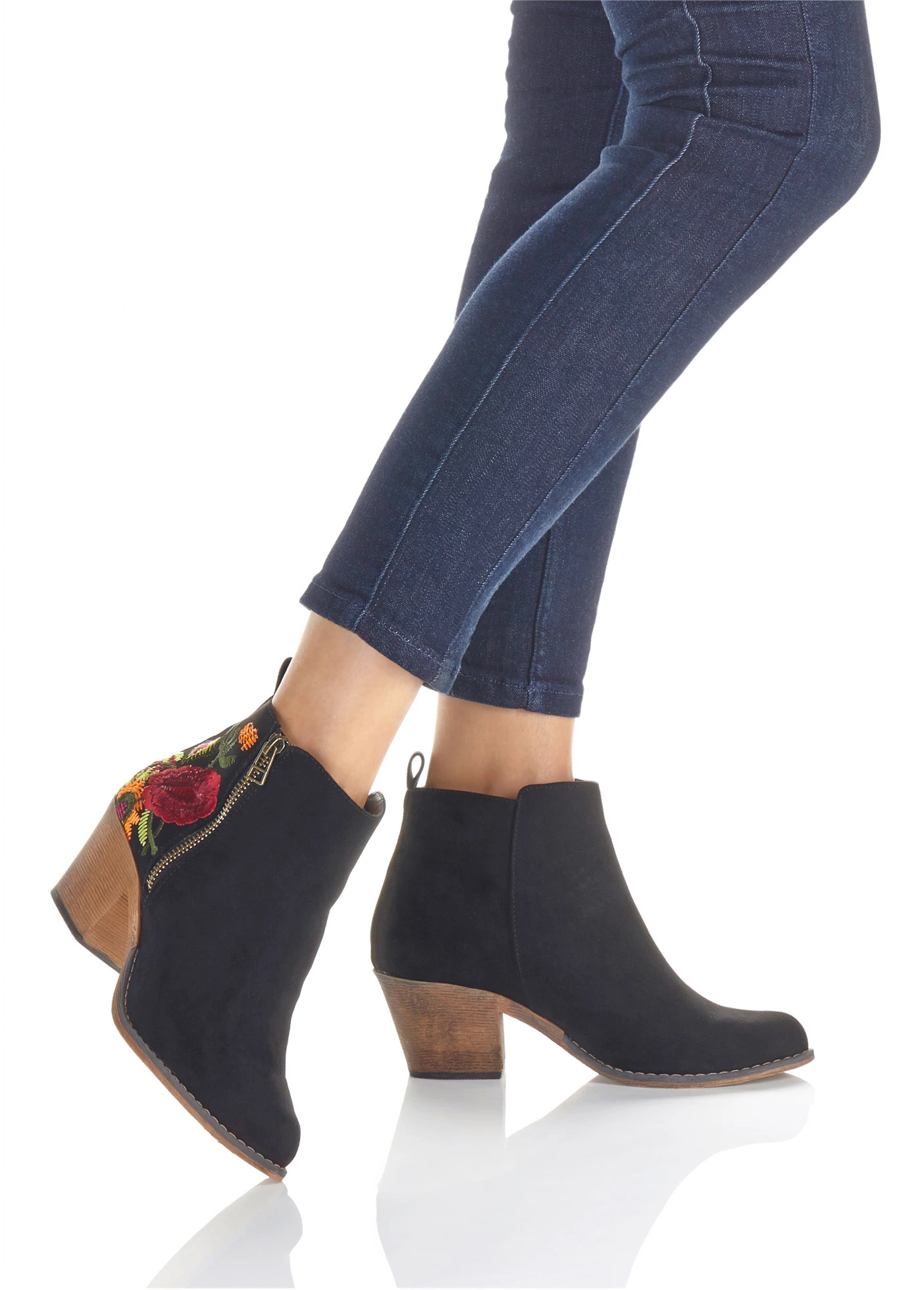 Cowboylaarsjes met borduursel • zwart • bonprix online shop