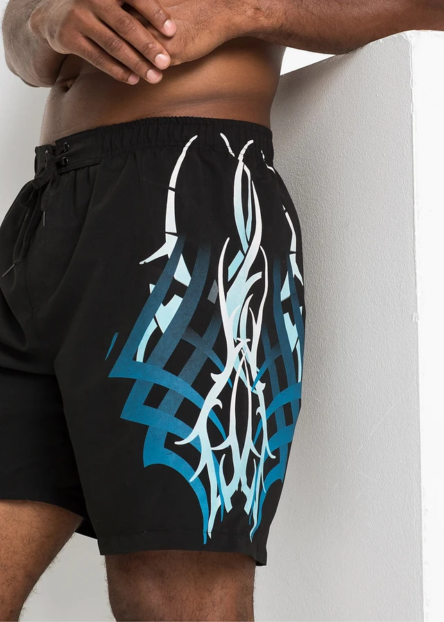 Heren zwemshort • zwart/blauw met print • product-page.page-title-suffix