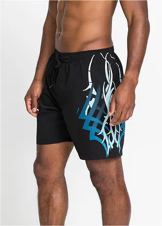 Heren zwemshort met opvallende print • zwart/blauw met print • bonprix online shop