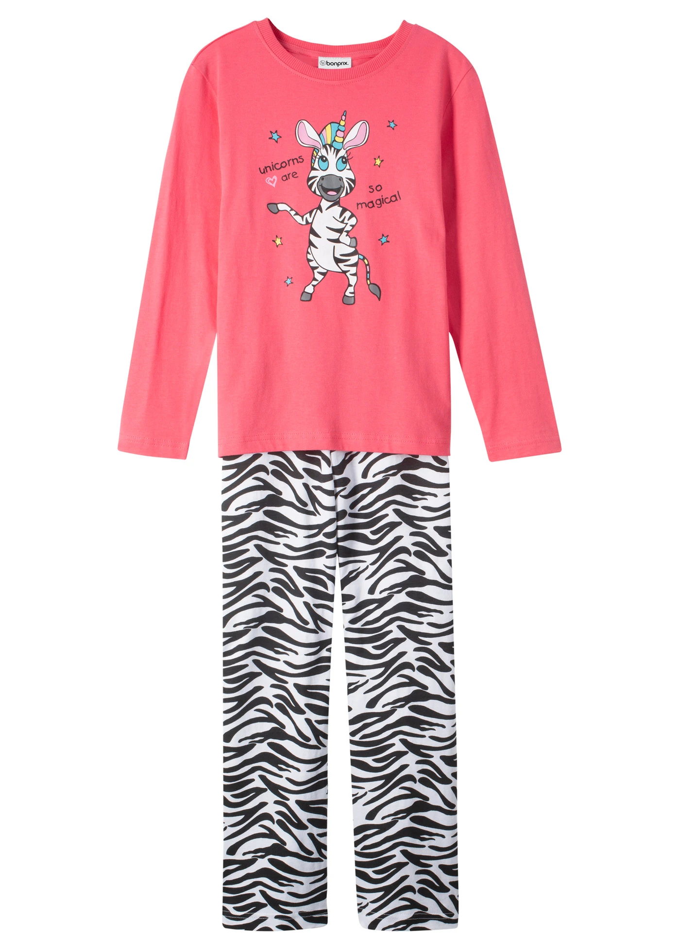 Pyjama van katoen  (2-dlg. set) • lichtpink zebraprint • bonprix online shop