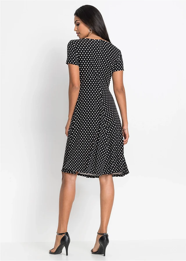 Robe en jersey viscose • noir pois blanc • product-page.page-title-suffix