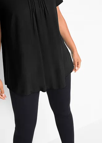 T-shirt in A-lijn, korte mouw • zwart plus size • bonprix online shop