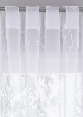 Záclona s výšivkou a recyklovaným polyesterem (1 ks v balení) • bílá • bonprix obchod