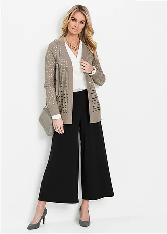 Žerzejové kalhoty Culotte • černá • bonprix obchod