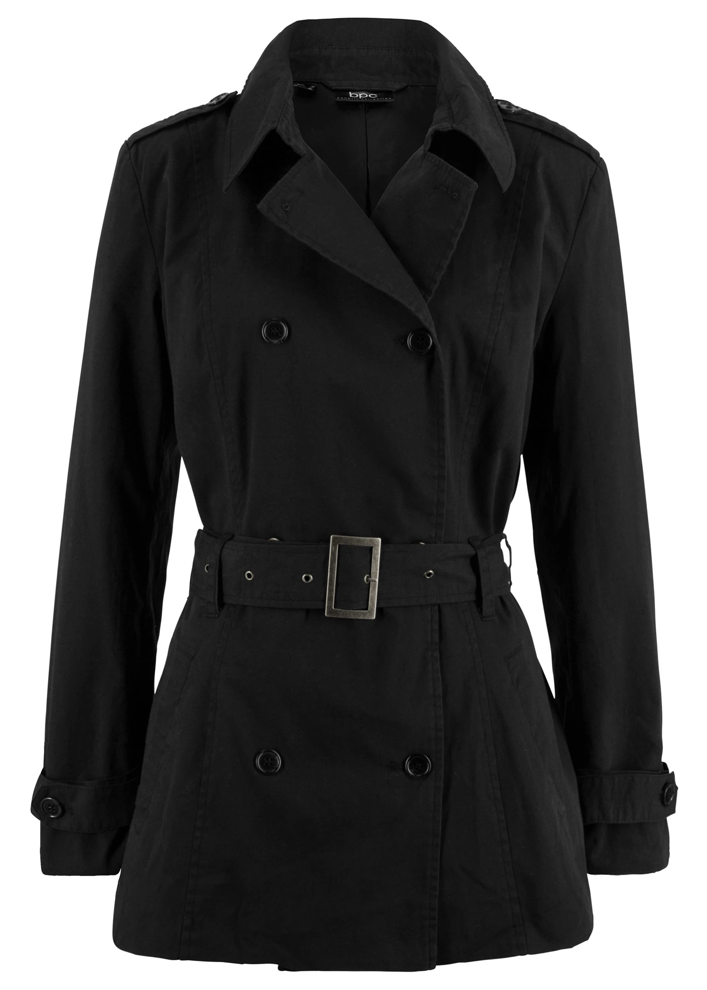 Korte trenchcoat • zwart • bonprix online shop