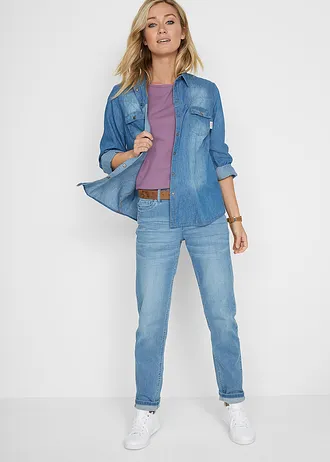 T-shirt van puur katoen, Kleur: mat lavendel