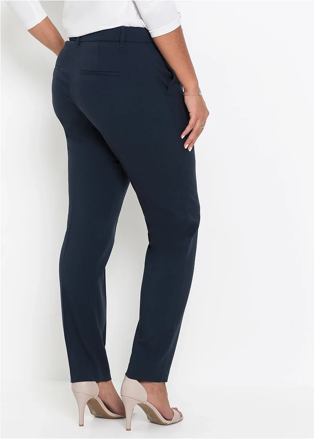 Pantalon de tailleur à pinces, Couleur: bleu foncé