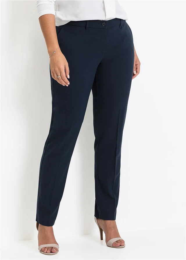 Pantalon de tailleur à pinces, Couleur: bleu foncé