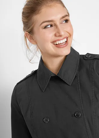 Trench court • noir • Boutique bonprix