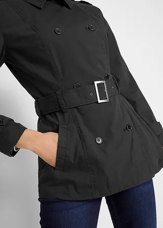 Korte trenchcoat • zwart • bonprix online shop