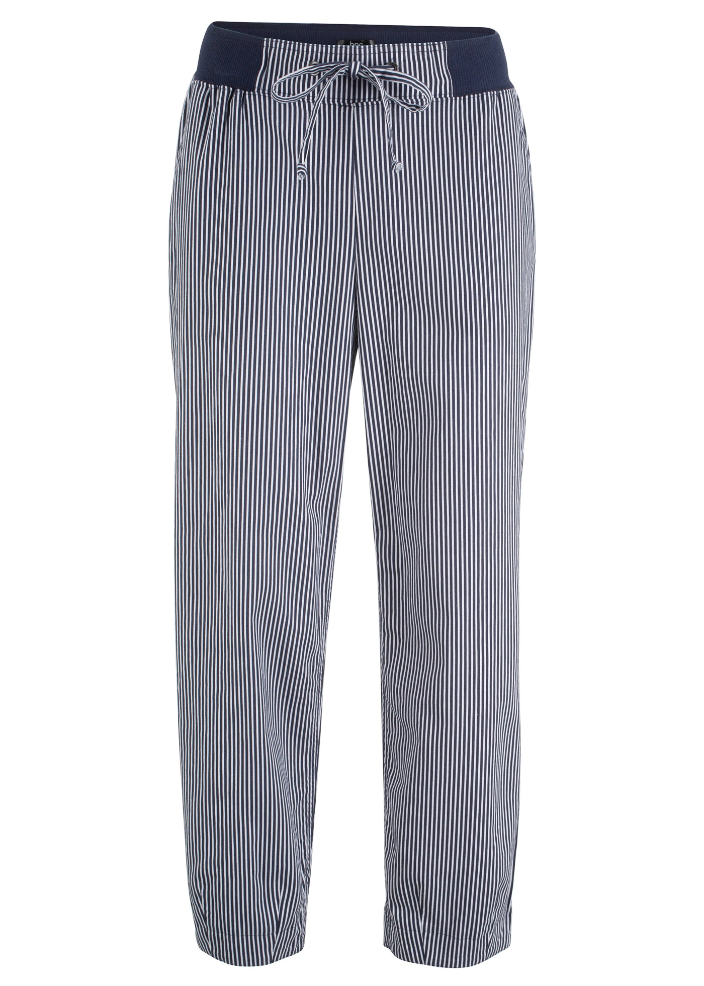 7/8 kalhoty s podílem lnu • tmavě modro-bílá s proužky • bonprix obchod
