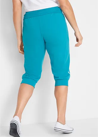 Capri joggingbroek van katoen (set van 2), Kleur: middernachtblauw+donkerturkoois gestreept