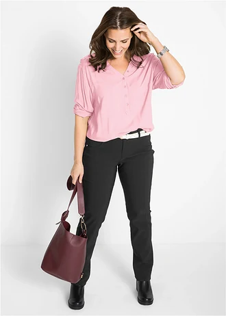 Blouse douce en viscose, Couleur: rose poudré