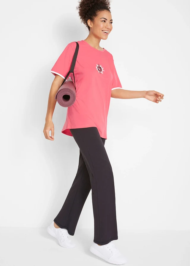 Sportbroek van katoen, loopt wijd uit • zwart - gentiaanblauw • product-page.page-title-suffix