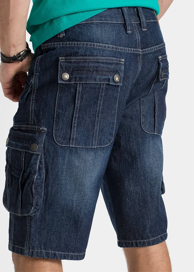 Cargo jeans bermuda regular fit • nachtblauw denim • product-page.page-title-suffix