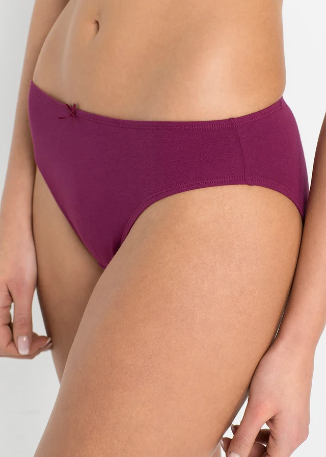 Slip (set van 6), Kleur: bessen+roze+lichtgrijs gemêleerd