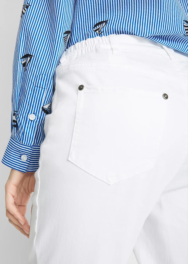 Pantalon en twill à taille élastiquée • blanc • product-page.page-title-suffix