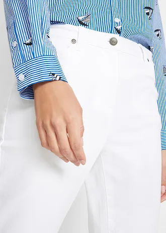 Keprové kalhoty s pohodlným pasem • bílá • bonprix obchod