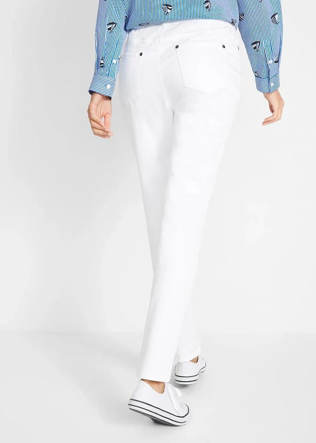 Pantalon en twill à taille élastiquée • blanc • product-page.page-title-suffix