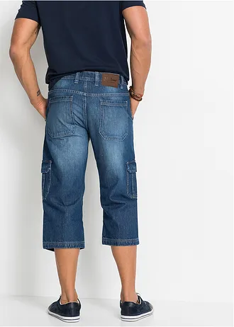 Regular Fit 3/4-es cargo farmer, Straight • kék denim • bonprix áruház