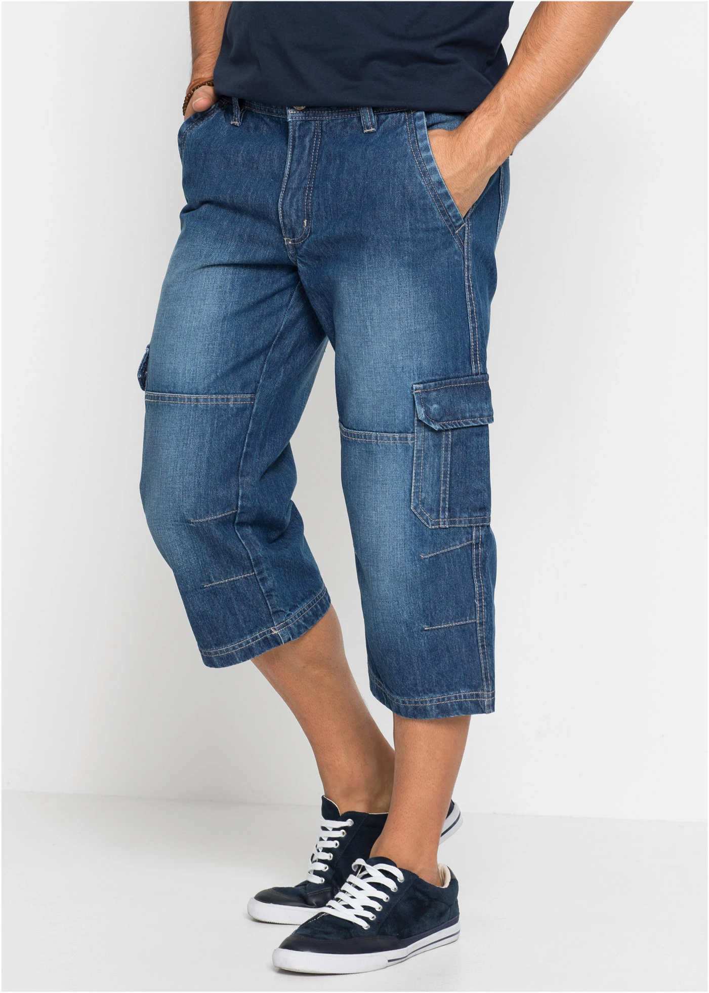Jean cargo 3/4 regular droit • bleu denim • Boutique bonprix