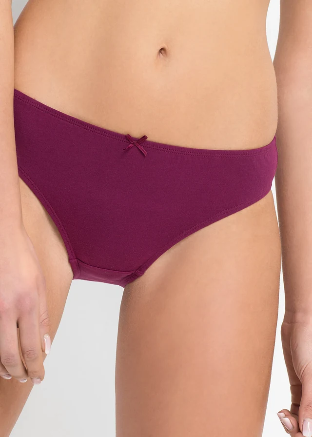 Slip (set van 6), Kleur: bessen+roze+lichtgrijs gemêleerd