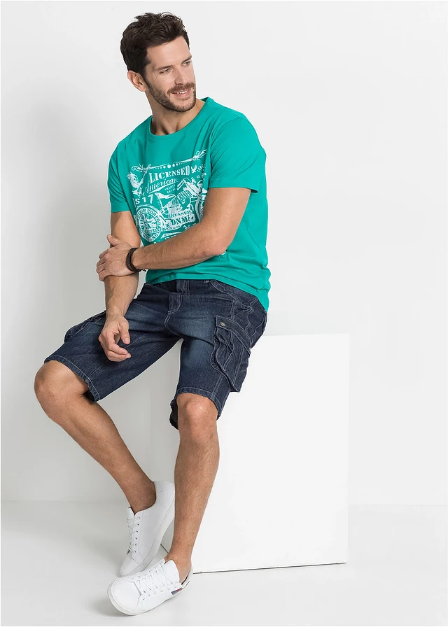 Cargo jeans bermuda regular fit • nachtblauw denim • product-page.page-title-suffix
