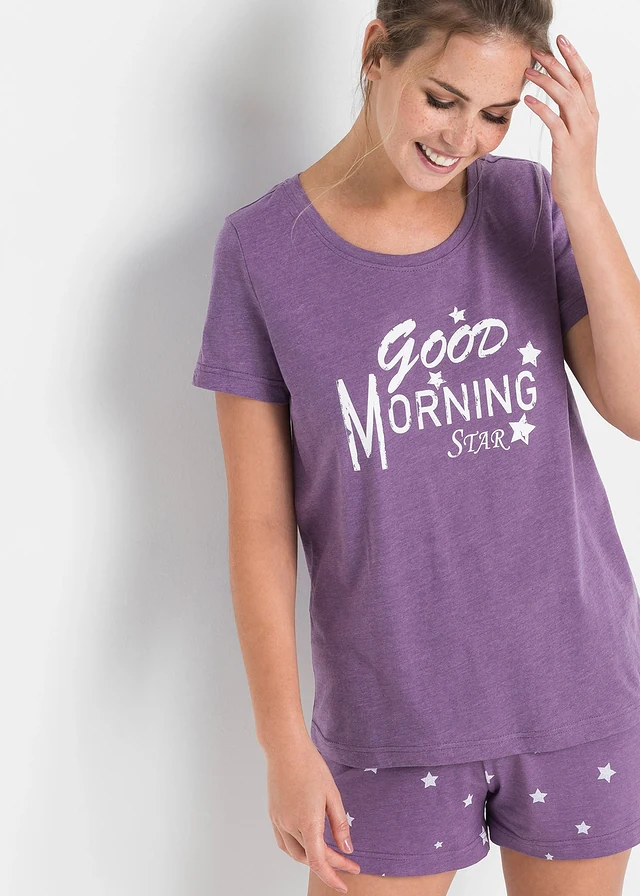 Shortama • paars gemêleerd-wit met print • product-page.page-title-suffix