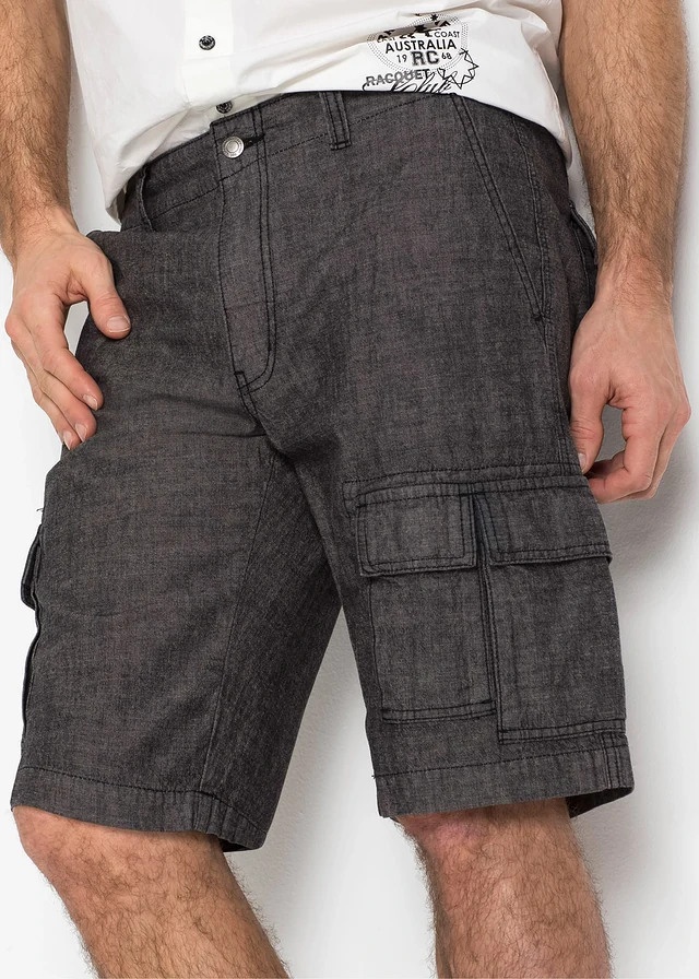 Cargo bermuda van katoen, loose fit • zwart • product-page.page-title-suffix